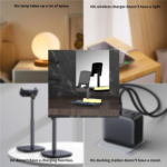 Desktop drzac za mobilni telefon HT531 sa wireless punjacem i LED svetlom crni - Slika 9