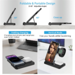 Desktop drzac za mobilni telefon Z5G 3u1 (wireless punjac za mobilni telefon, slusalice i Apple smart watch) - Slika 9