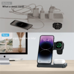 Desktop drzac za mobilni telefon Z5G 3u1 (wireless punjac za mobilni telefon, slusalice i Apple smart watch) - Slika 10