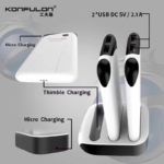 Dock station + 3x back up baterije KONFULON PS01 10000 mAh bele - Slika 7