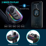 FM transmiter C12 USB PD Bluetooth 5.0 12-24V handsfree crni - Slika 4