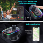 FM transmiter C12 USB PD Bluetooth 5.0 12-24V handsfree crni - Slika 5