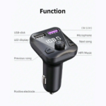 FM transmiter C43 USB, QC 3.0 Bluetooth 5.0, handsfree crni - Slika 7