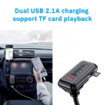FM transmiter Y4 USB TF Bluetooth 5.0, call ID, modlularni, handsfree crni - Slika 10