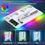HA8008  EL RGB multifunkcionalni punjac i cooler za PS5 konzolu crni - Slika 8