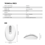 Kancelarijski mis Fantech W192 beli - Slika 7