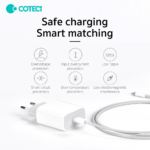 Kucni punjac Coteci 20W sa PD na lightning kablom beli - Slika 3