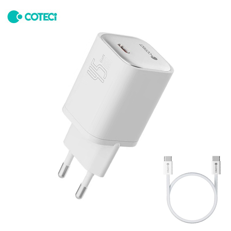 kucni-punjac-coteci-ih-141-45w-gan-sa-pd-na-type-c-kablom-beli-228840-393990.png Kucni punjac Coteci 45W GaN sa PD na Type C kablom beli - Slika 1