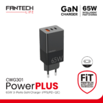 Kucni punjac Fantech CWG301 2xPD + QC 65W crni - Slika 5