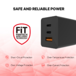 Kucni punjac Fantech CWG301 2xPD + QC 65W crni - Slika 7