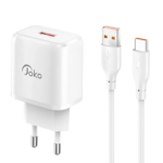 Kucni punjac KONFULON JK90 + DC65 PD20W sa kablom USB na Type C beli