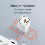 Kucni punjac LDNIO A2317C, 3.6A, QC3.0 18W, PD 30W sa Type C na Type C kablom beli - Slika 9