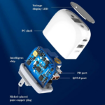 Kucni punjac LDNIO A2522C QC3.0, PD, PPS, LED Display, 30W sa Type C na iPhone lightning kablom beli - Slika 4