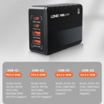 Kucni punjac LDNIO A4808Q, QC4+, PD3.0, LED 70W crni - Slika 4