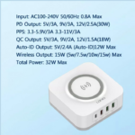 Kucni punjac LDNIO AW004 32W Desktop Wireless Quick Charge 3.0 + PD 30W beli - Slika 6