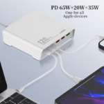 Kucni punjac LDNIO Q605, QC4+, PD3.0, SCP, PPS, VOOC, 120W total power beli - Slika 3