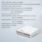 Kucni punjac LDNIO Q605, QC4+, PD3.0, SCP, PPS, VOOC, 120W total power beli - Slika 6