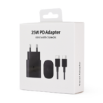 Kucni punjac PD Fast charger 25W za Samsung sa PD Type C kablom CE crni