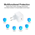 Kucni punjac PD Fast charger 40W za iPhone 17 CE beli bez kabla - Slika 4