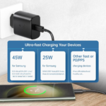 Kucni punjac PD Fast charger 45W redizajn za Samsung CE crni bez kabla - Slika 4
