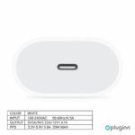 Kucni Punjac Pluginn PD Fast 20W za iPhone beli CE bez kabla - Slika 4