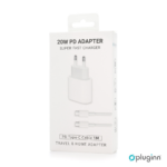 Kucni Punjac Pluginn PD Fast 20W za iPhone 15-17 sa PD Type C kablom CE beli - Slika 7