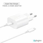 Kucni Punjac Pluginn PD Fast 25W za Samsung sa PD Type C kablom CE beli