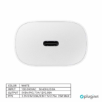 Kucni Punjac Pluginn PD Fast 25W za Samsung sa PD Type C kablom CE beli - Slika 5