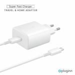 Kucni Punjac Pluginn PD Fast 45W za Samsung sa PD Type C kablom CE beli