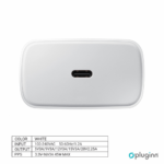 Kucni Punjac Pluginn PD Fast 45W za Samsung sa PD Type C kablom CE beli - Slika 3