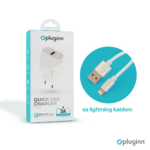 Kucni punjac Pluginn PI-D52S, QC3.0 18W sa lightning kablom beli CE - Slika 3