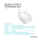 Kucni punjac Pluginn PI-D61S, PD3.0, PPS, 20W sa PD iPhone lightning kablom beli CE - Slika 2