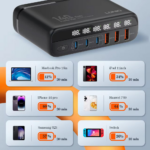 Kucni punjac sa adapterima LDNIO A6140C GaN PPS 3xQC3.0 (30W), 3xPD3.0 (100W), 140W Max, a Type C na Type C kablom crni - Slika 7
