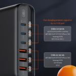 Kucni punjac sa adapterima LDNIO A6140C GaN PPS 3xQC3.0 (30W), 3xPD3.0 (100W), 140W Max, a Type C na Type C kablom crni - Slika 11