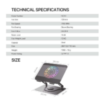 Laptop Cooler Fantech NC30 RGB sivi - Slika 7