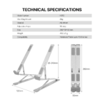 Laptop stalak Fantech NS12 srebrni - Slika 8