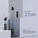 Tripod + LED ring lampa multifinkcionalna sa postoljem crna - Slika 5