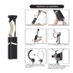 Tripod + LED ring lampa multifinkcionalna sa postoljem crna - Slika 9
