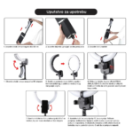 Tripod + LED ring lampa multifinkcionalna sa postoljem crna - Slika 10