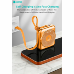 Power bank prenosiva baterija magnetic Coteci iH-145 3u1 narandzasta - Slika 7
