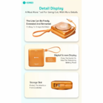 Power bank prenosiva baterija magnetic Coteci iH-145 3u1 narandzasta - Slika 8