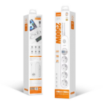Produzni kabl LDNIO SE1-C 2500W EU, 4 uticnice 2xUSB 12W, 2xPD 20W beli 2m - Slika 8