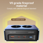 Produzni kabl LDNIO SE3, 2 uticnice, USB, 2xPD, 5u1, GAN, 45W total power - Slika 7