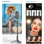 Selfie stick Q12S + tripod beli - Slika 7