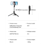 Selfie Stick REMAX Tripod 1.3m P17 crni - Slika 9