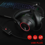 Slusalice Gaming Nubwo N11U LED USB crno crvene - Slika 6