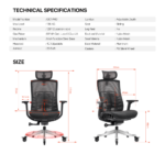 Stolica Office Fantech OC1 PRO Ergonomska crna - Slika 11