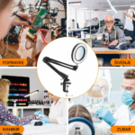 Stona LED lampa sa lupom HQ crna - Slika 6