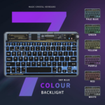 Tastatura Coteci Crystal 84008 Wireless transparent bela - Slika 4