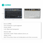 Tastatura Coteci Crystal 84008 Wireless transparent bela - Slika 9